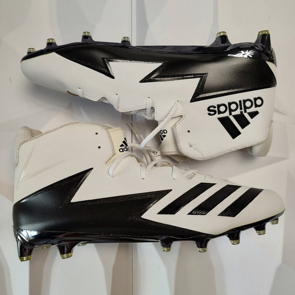 Adidas Mens Football Cleats 17 White Black Shoe Lacrosse High Molded Athletic